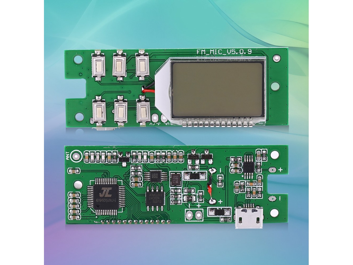 Módulo de lançamento de placa de circuito de microfone sem fio Transmissor de áudio FM para computador