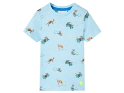T-shirt Para Criança Azul-claro Mesclado 116