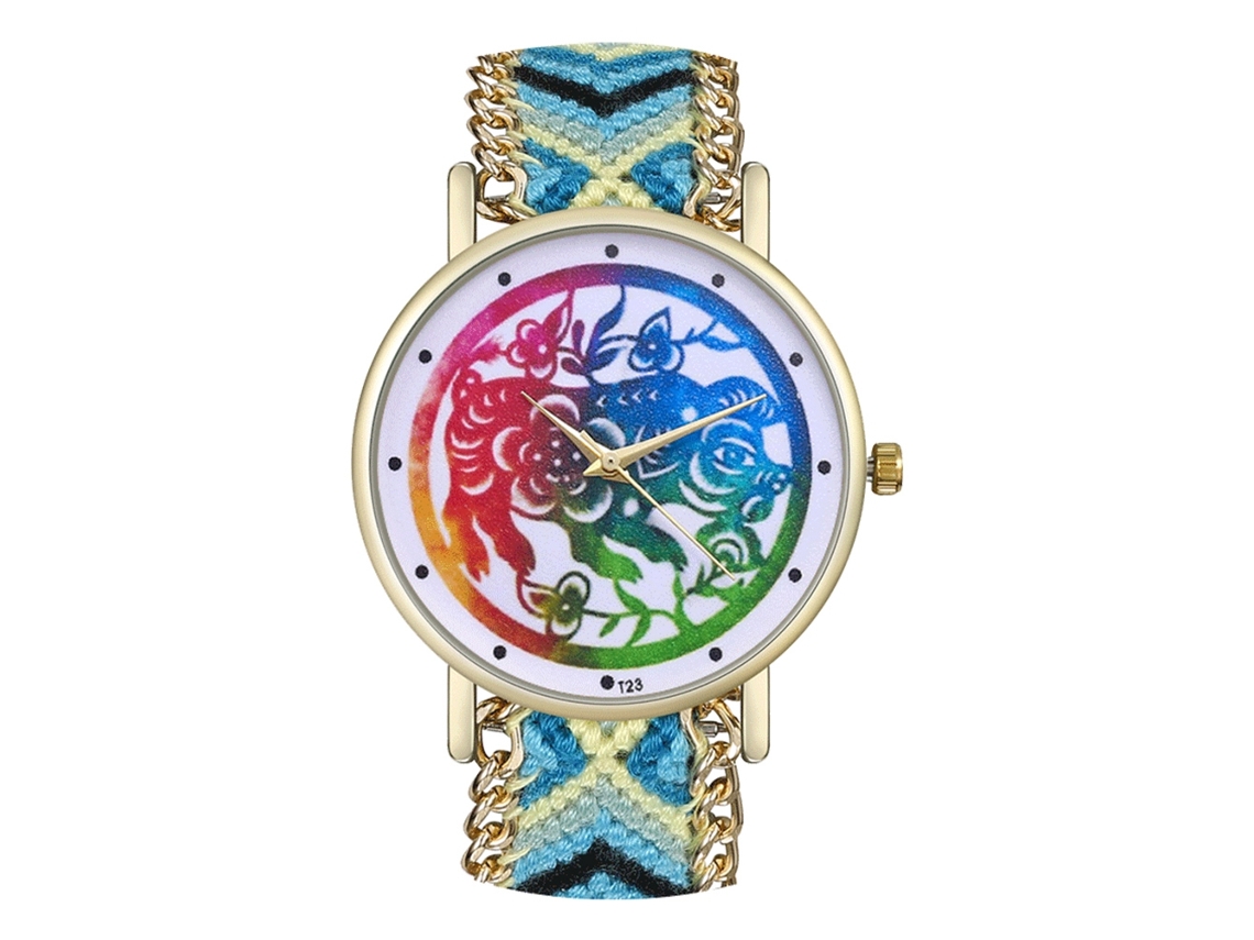 Reloj De Pulsera De Aleación Con Dial Redondo Analógico De Cuarzo Para Parejas