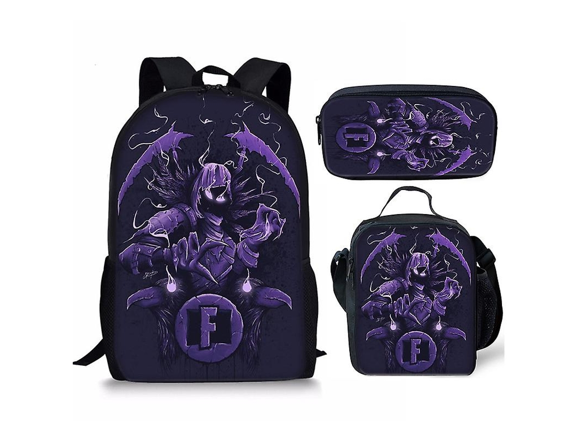 Fortnite Bolsa Escolar Impressa Mochila Infantil 3 Unidades para Crianças-7 3 Unidades