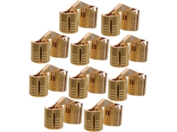 Conjunto De 10 Dobradiças Cilíndricas Latão Com Ângulo Abertura Para