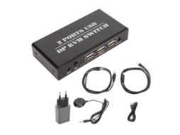 Switch Kvm Displayport De 2 Portas 4k 60hz Modo Duplo Para Teclado Mouse Liga De Alumínio
