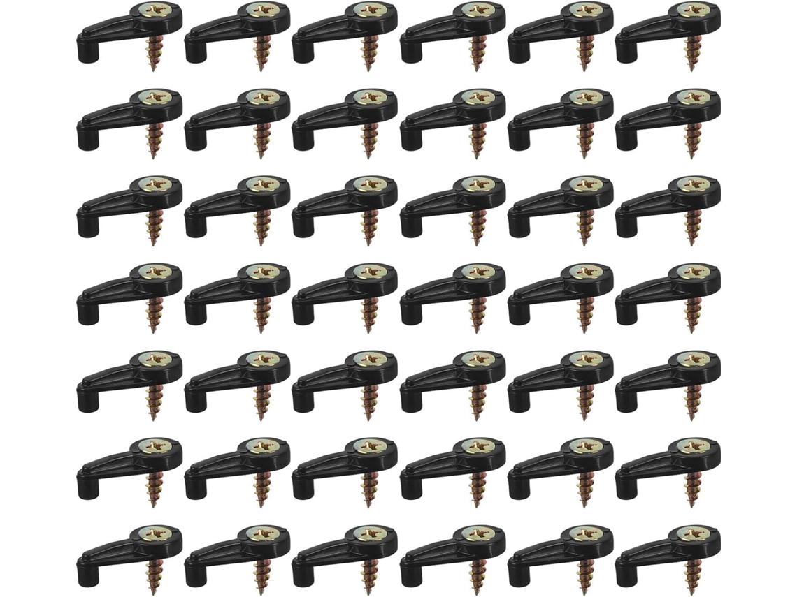 Conjunto De 120 Clipes Para Fixação Vidro, Incluindo Clipes Para Telas De Janelas E Espelhos, Na Cor Preta E De Plástico