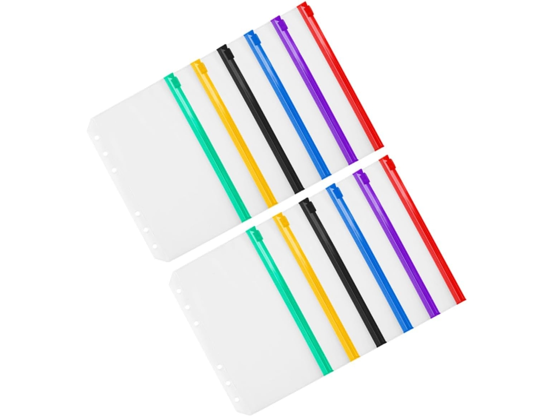 Pasta Para Documentos Matein Com Zíper, 6 Bolsos Perfurados, Carteiras De Pvc Para Folhas Soltas. Gokoco