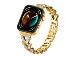 Bracelete Para Huawei Watch Fit 4 / Fit 4 Pro / Fit 3 - Metal - Diamante - Pequena Torção (20mm) Dourada