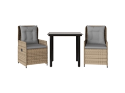 Garden Dining Set, Garden Dining Sets Vidaxl Bege Rattan / Vime (80 X 80 X 74 Cm)