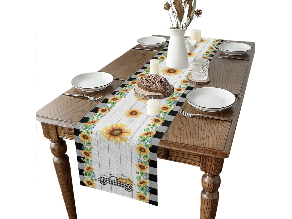 Runner De Mesa Padrão Girassol Primavera E Verão