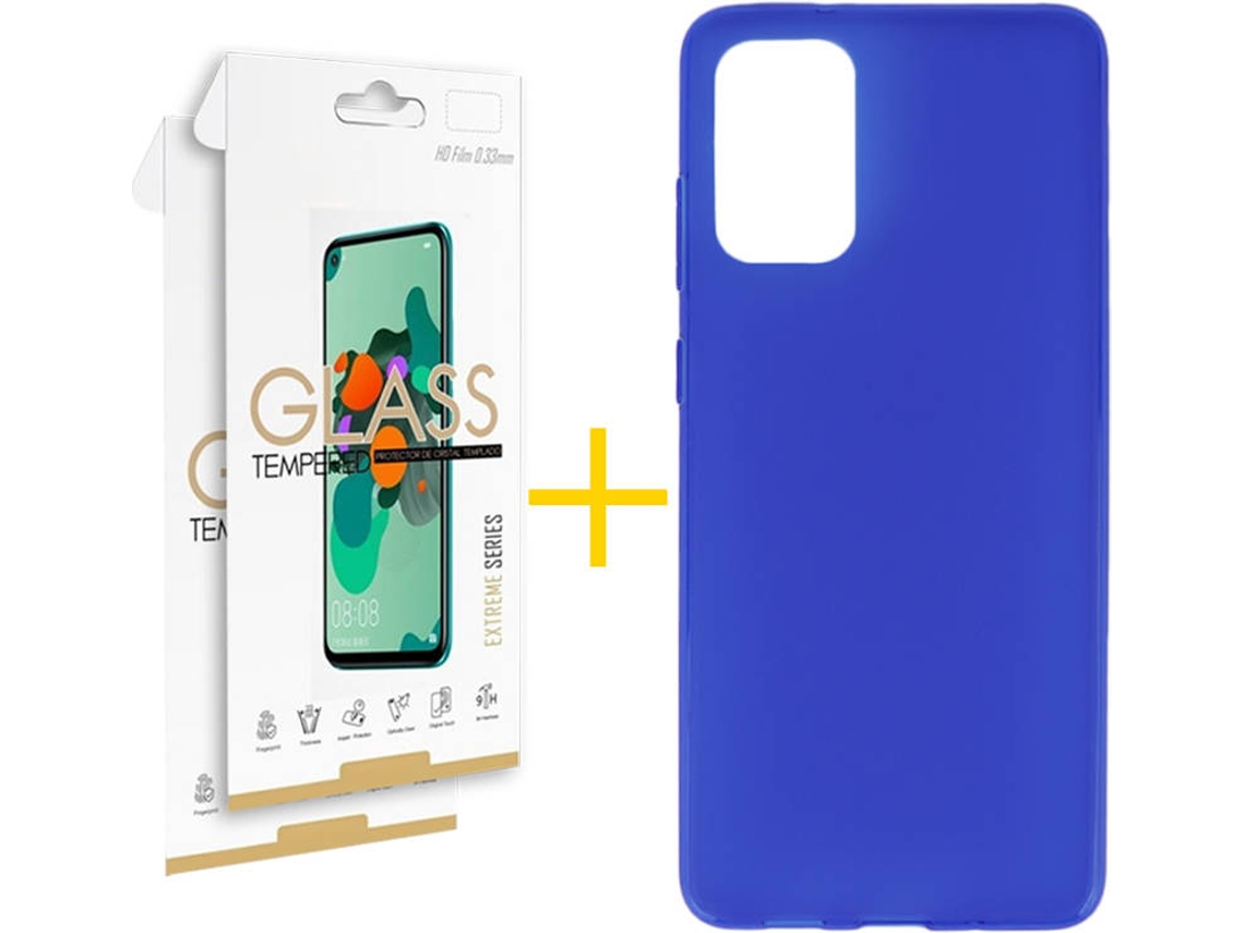 Kit Capa e 2 Películas Samsung Galaxy S20 FE SKYHE Liso (Azul)