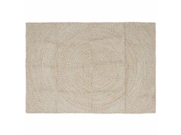 Vidaxl Tapete De Área Natural E Branco 140 X 200 Cm Juta