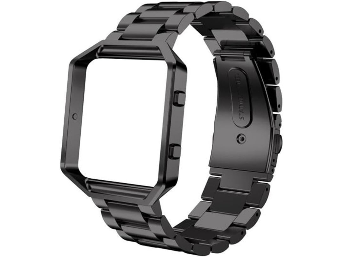 Pulseira Com Moldura Compatível O Smartwatch Fitbit Blaze, De Aço