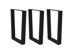 Conjunto 3 Perna Da Mesa De Jantar Vidaxl Preto Aço (70 X (72-73.3) Cm)
