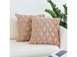 2026 capas de Almofada de Veludo de Lã Curta Plush Estilo Luxo 2 Unid. 45x45cm Cáqui