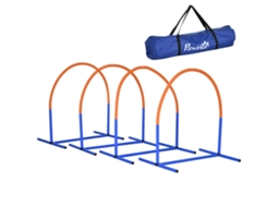 Conjunto de Agilidade para Cães, Treinamento de Cães, 4 Arcos, para Iniciantes, com Bolsa de Transporte, Azul + Laranja, 88 X 64 X 95cm Ge
