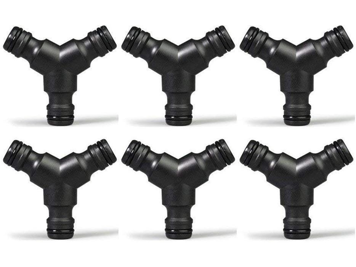 Conector Rápido De Mangueira De Plástico (3 Vias) Em Formato De Y Para Mangueira, Pacote Com 6 Unidades