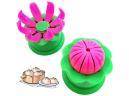 Formas para fazer pãezinhos recheados, 2 peças, tamanho mini, diâmetro de 1,7 polegadas, design de flor de lótus
