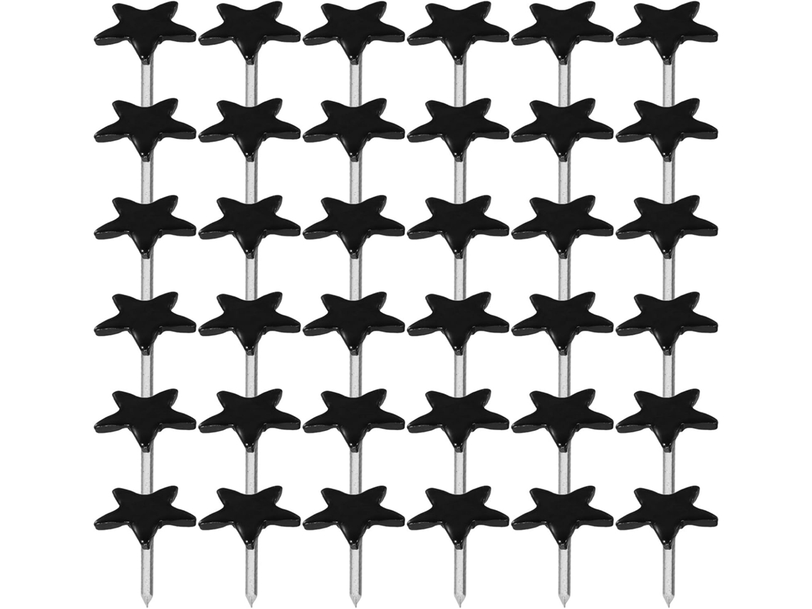 Tachinhas Decorativas Pretas Em Formato De Estrela Da Jojofuny, 200 Unidades, Cabeça Plana 11x13 Mm, Tachinhas De Metal