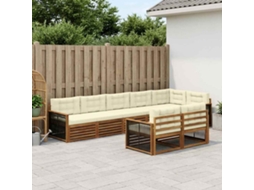 Vidaxl Conjunto De Sofás Para Exterior 8 Pcs Natural E Creme