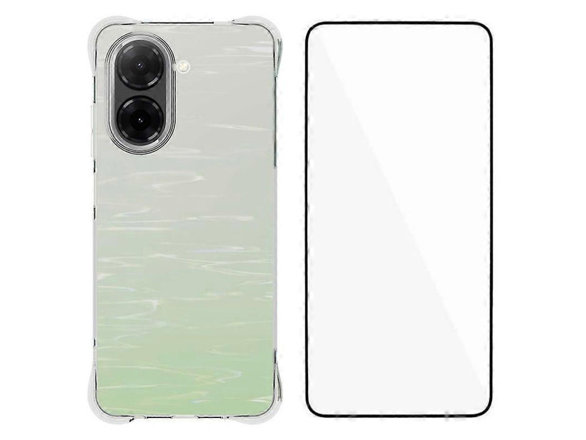 Capa De Celular Wanlonfeng Wl Series Tpu De 2,0 Mm Com Película De Vidro Temperado Transparente Para Xiaomi Redmi A5 Nfc (173,45 X 79,35 X 8,45 Mm)