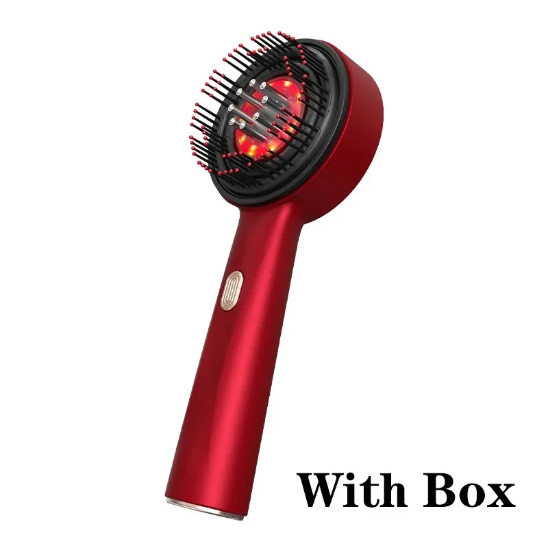 Pente de Massagem Elétrica Vibratória Cabelo Fotogerminativo Massagem Couro Cabeludo Escova Anti queda de Cabelo Óleo Líquido MDUG (vermelho)