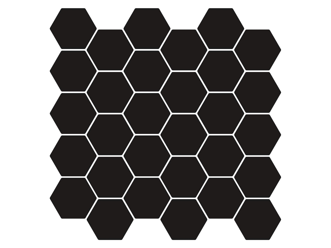 Vidaxl Azulejo Hexagonal 10 Pcs Preto 30 X 30 Cm Poliuretano E Pet