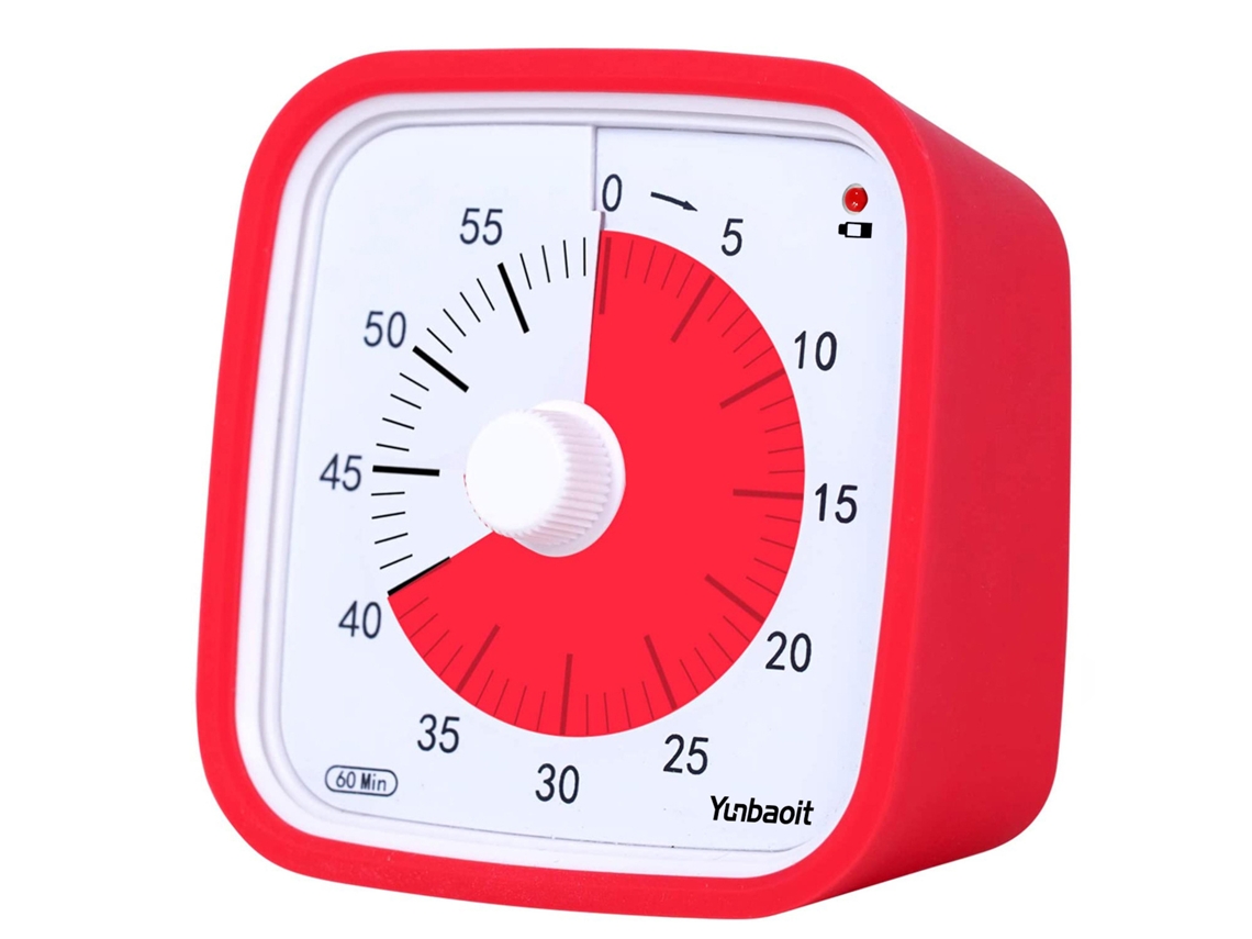 Timer Visual Time Timer 60 Minutos Silencioso Com Capa De Silicone - Vermelho - Tommy01