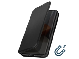 Capa Para Xiaomi Redmi Note 13 Pro Plus Pele Magnética Preto .