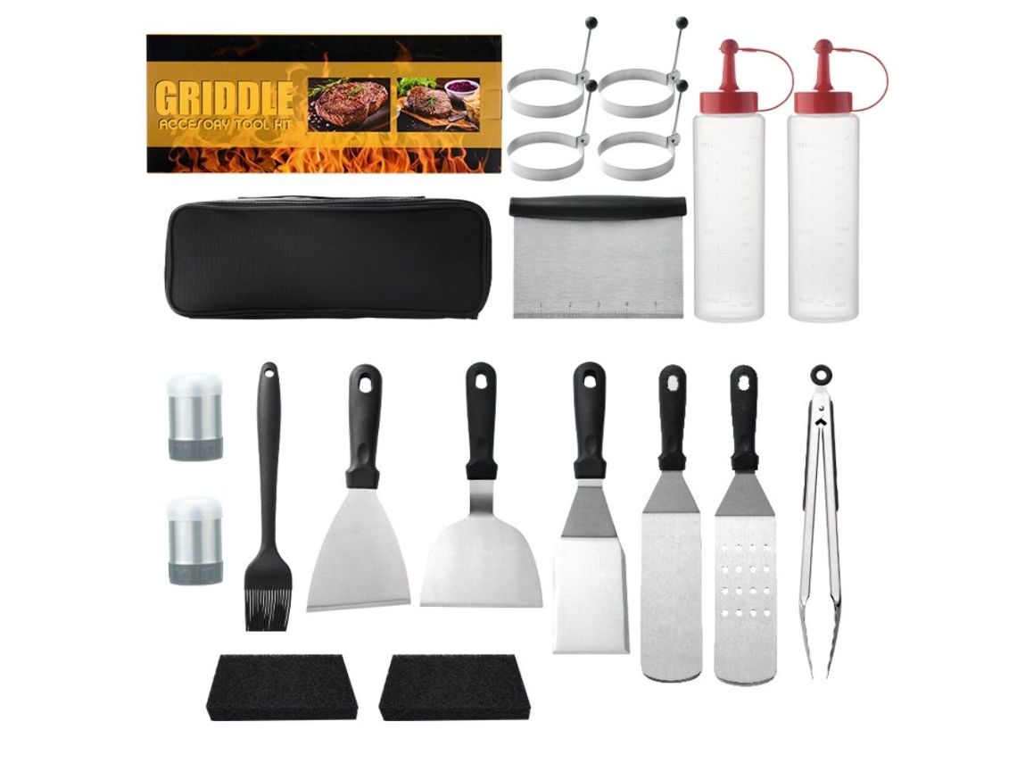 Lurelia Kit De Churrasco 14 Peças Aço Inoxidável Estojo Portátil Campismo