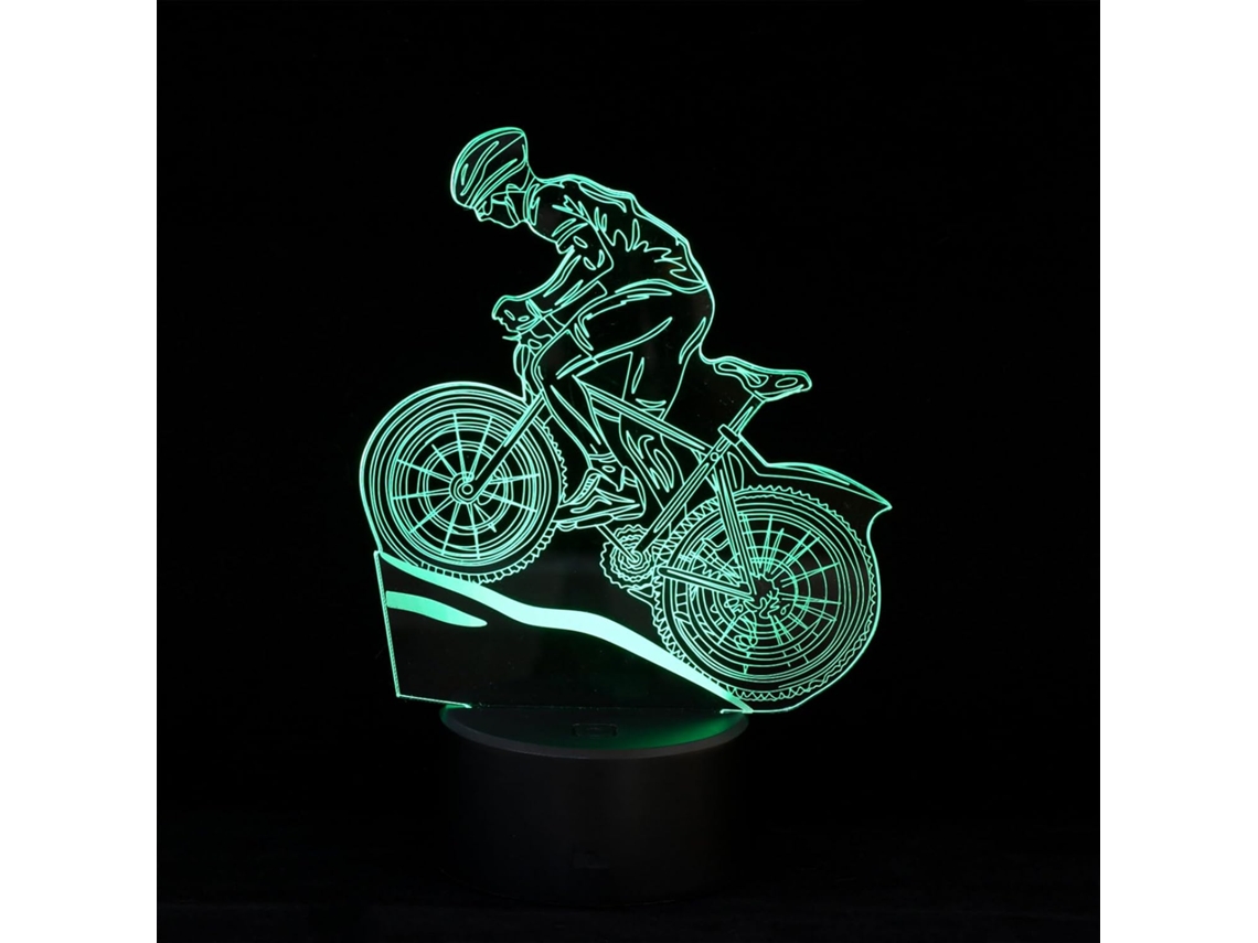 1 Unidade de Luzes Led 3d para Ciclismo, Lâmpada Noturna para Bicicleta Ergométrica, Luz de Ilusão 3d com Sensor de Movimento BRILVIBERA