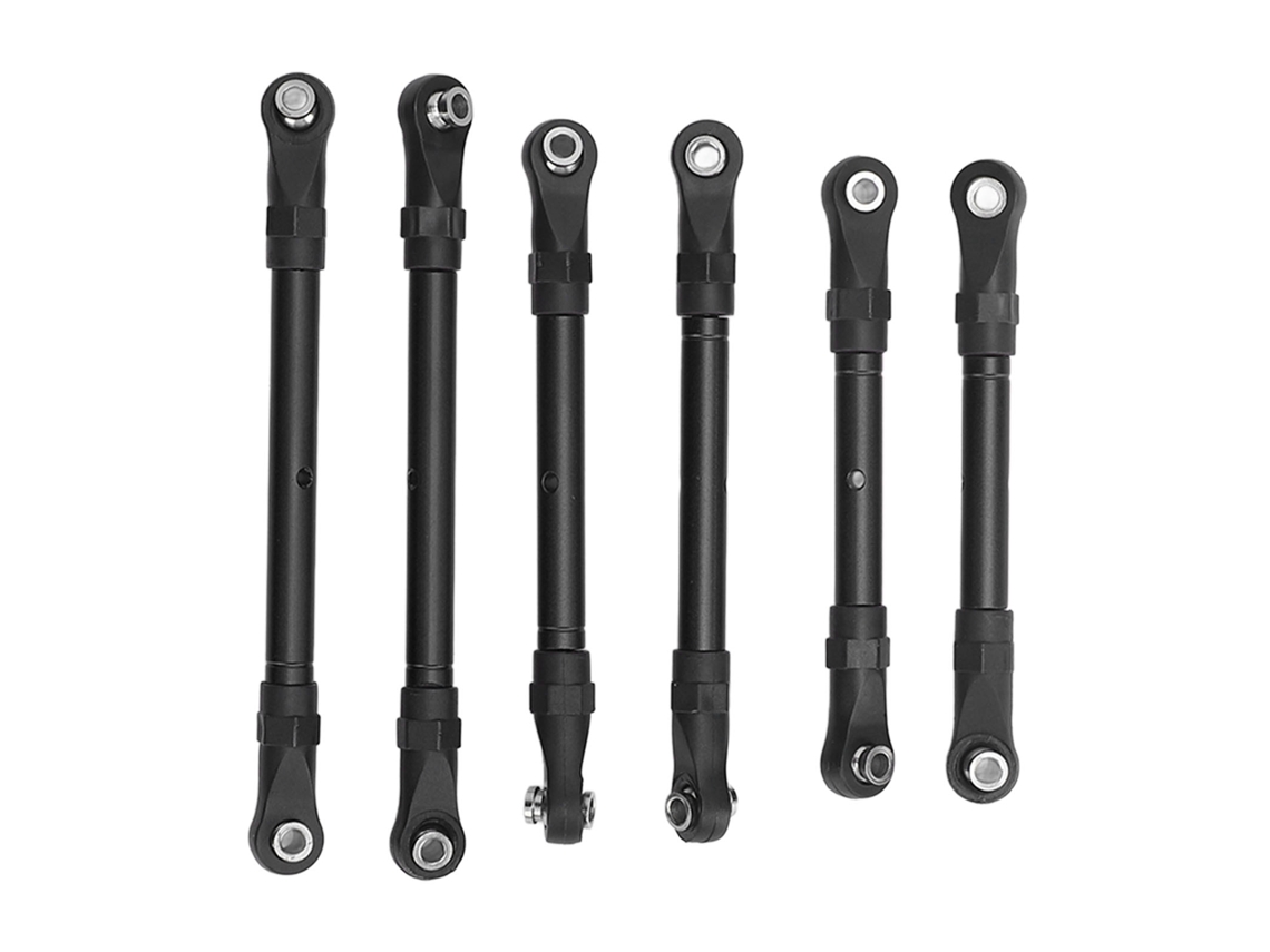 Mali kit de Barras de Direção em Alumínio para Carros Rc Traxxas Slash Hoss Rustler Stampede 4x4 6 Peças Preto