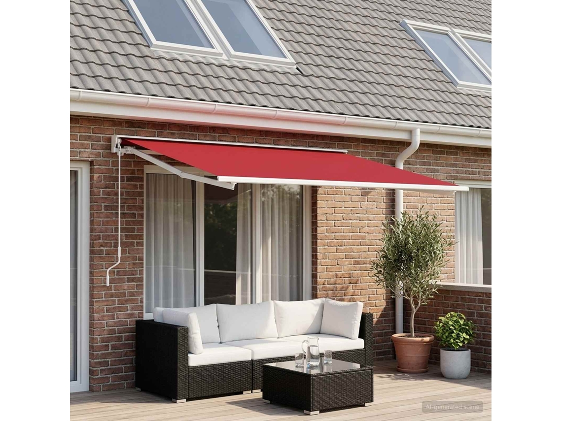 Vidaxl Tecido De Substituição Para Toldo Vermelho 300 X 250 Cm