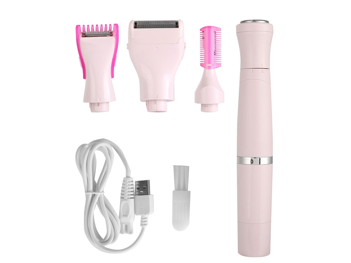 2026 depiladora Eléctrica Recargable Usb 4 En 1 para Mujer, Depilación Corporal, Axilas Y Piernas, Rosa