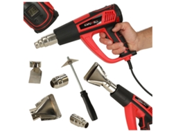 Tocha de Aquecimento Elétrico com Controle de Temperatura 0-600 Graus C Fluxo de Ar 300-500 L/Min 4 Pontas Intercambiáveis ​​1850W PRICENET