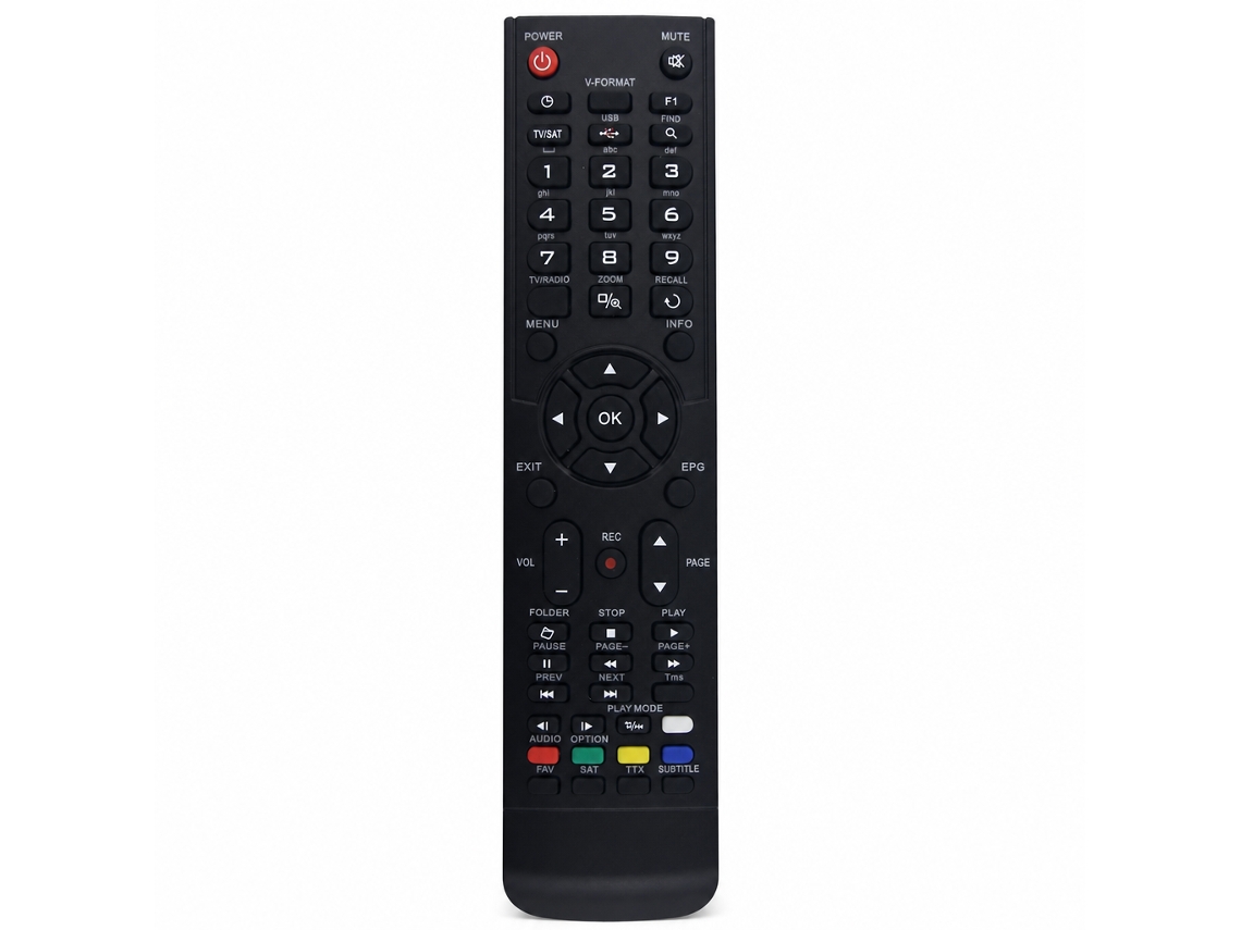 Comando À Distância De Substituição Compatível Com Recetores Tv Amiko 8150, 8200, 8360, 8840 Shd, 7900 E 8000