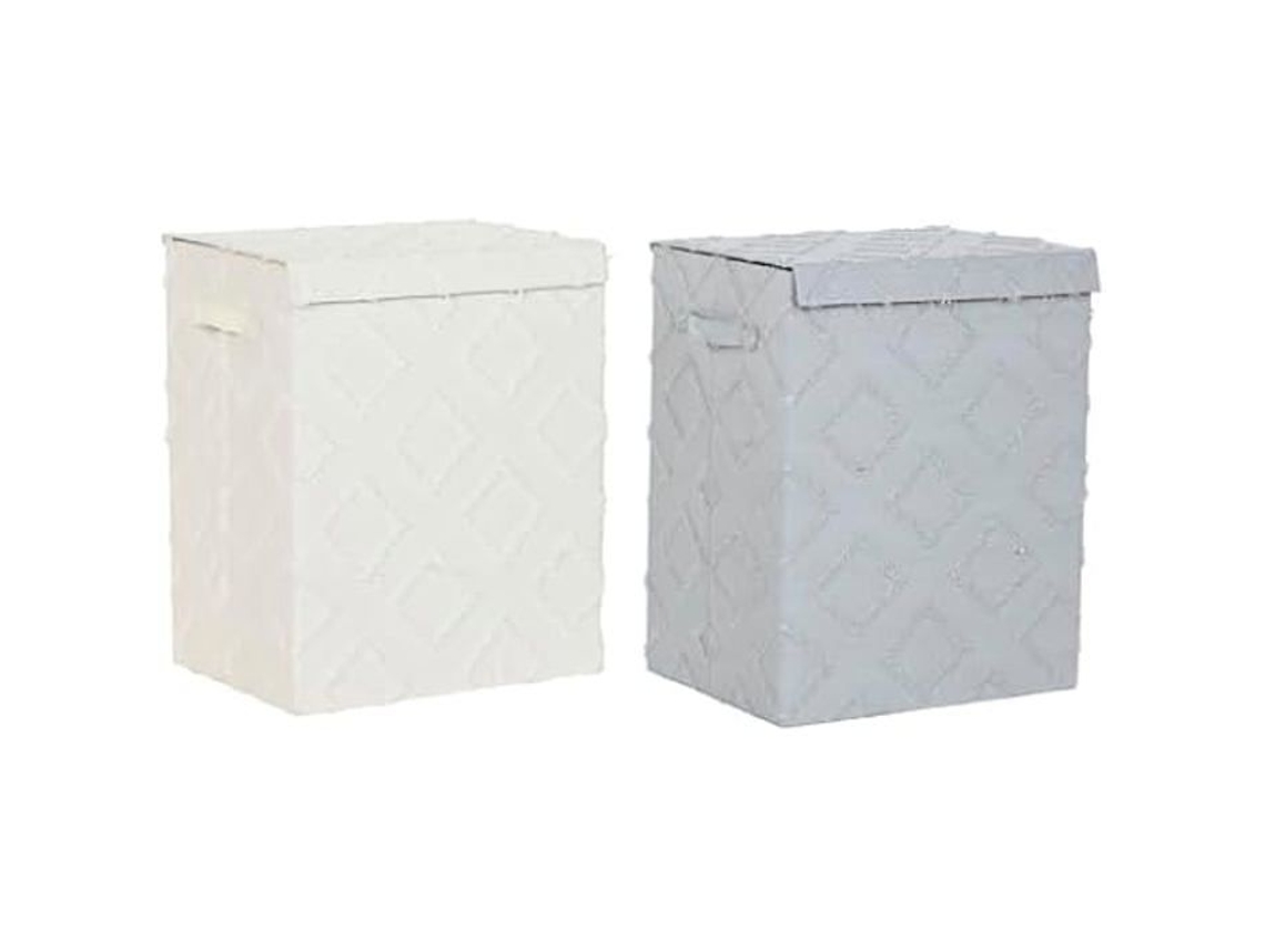 Cesto Home Esprit Cinza Creme 40 X 30 X 50 Cm 2 Unidades Multicolor