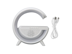 Altavoz Bluetooth con luz nocturna, cargador inalámbrico 10W, modos FM, USB y AUX | S/MARCA