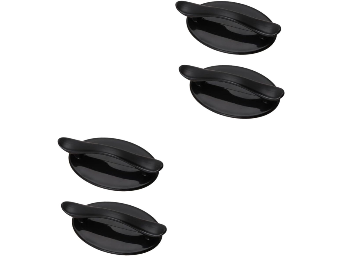 Conjunto De 4 Puxadores Porta Perfurados Para Colar Em Gavetas, Na Cor Preta, Acessórios Para Móveis E Armários De