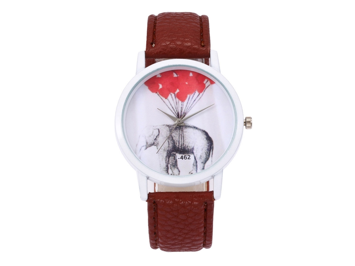 Reloj De Pulsera Para Mujer De Moda Con Correa De Pu Dial Redondo Analógico Cuarzo (café)