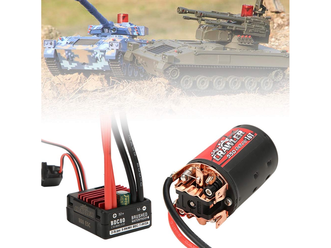 Controlador de Velocidade Eletrônico 550 20t Resistente Ao Calor para Crawler Rc 1/10, Preto, Vermelho, Metal e Plástico, 3.1 SFUSHOS (esc)