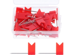 Conjunto De 50 Tachinhas Em Formato Bandeira Vermelha, Fáceis de Inserir e Remover, Feitas de Plástica e Ferro, Ideais
