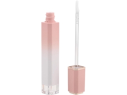 Tubos vazios de plástico rosa para brilho labial, recarregáveis para uso próprio.