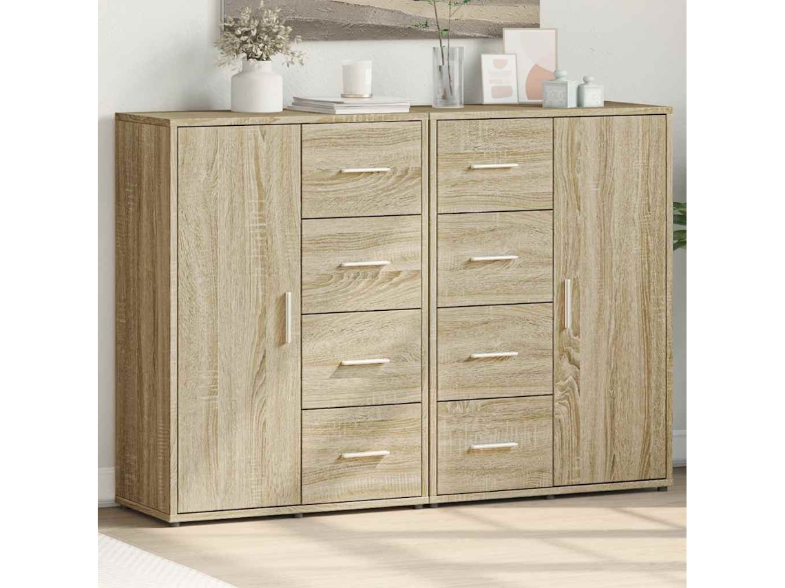 Vidaxl Aparadores 2 Pcs 60x31x84 Cm Derivados Madeira Carvalho Sonoma
