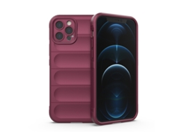 Capa Halinuia Para Iphone 12 Pro Magic Shield Tpu Vermelho Vinho (proteção Integral, Interior Em Flanela)