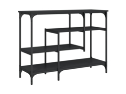 Mesa consola c/ prateleiras VIDAXL preto (100x35x75 cm)