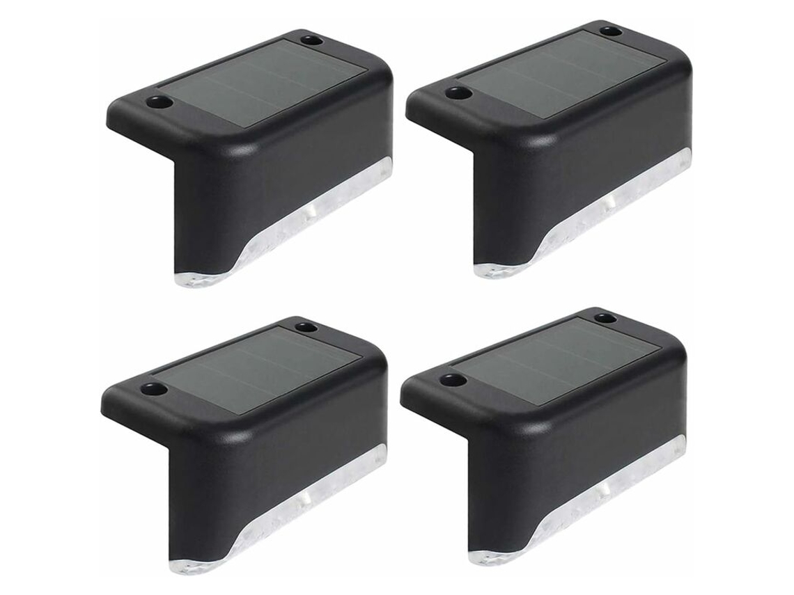 Um Pacote de 4 Luzes Solares para Pátio Luzes de Teto Led À Prova D'Água Luzes Solares para Pátio Externo Escadas Caminhos de Jardim Degraus e Ce