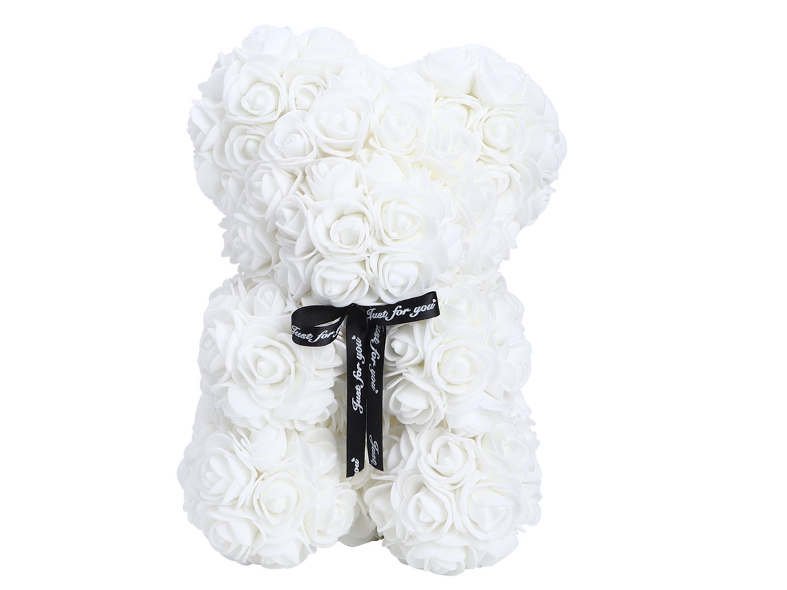 Urso Rosa Artificial Fofo Com Laço Decorativo Dia Dos Namorados