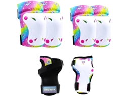 Joelheiras e cotoveleiras ajustáveis para crianças, proteção de pulso 6 em 1, para ciclismo, patins e patinete, 3 a 8 anos, tamanho S AQUAFORGE