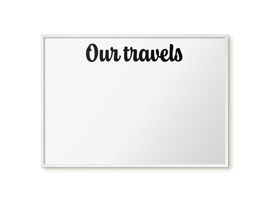 Magnetic Glass Board Our Travels For The Hall Espelharte (100x70 Cm)