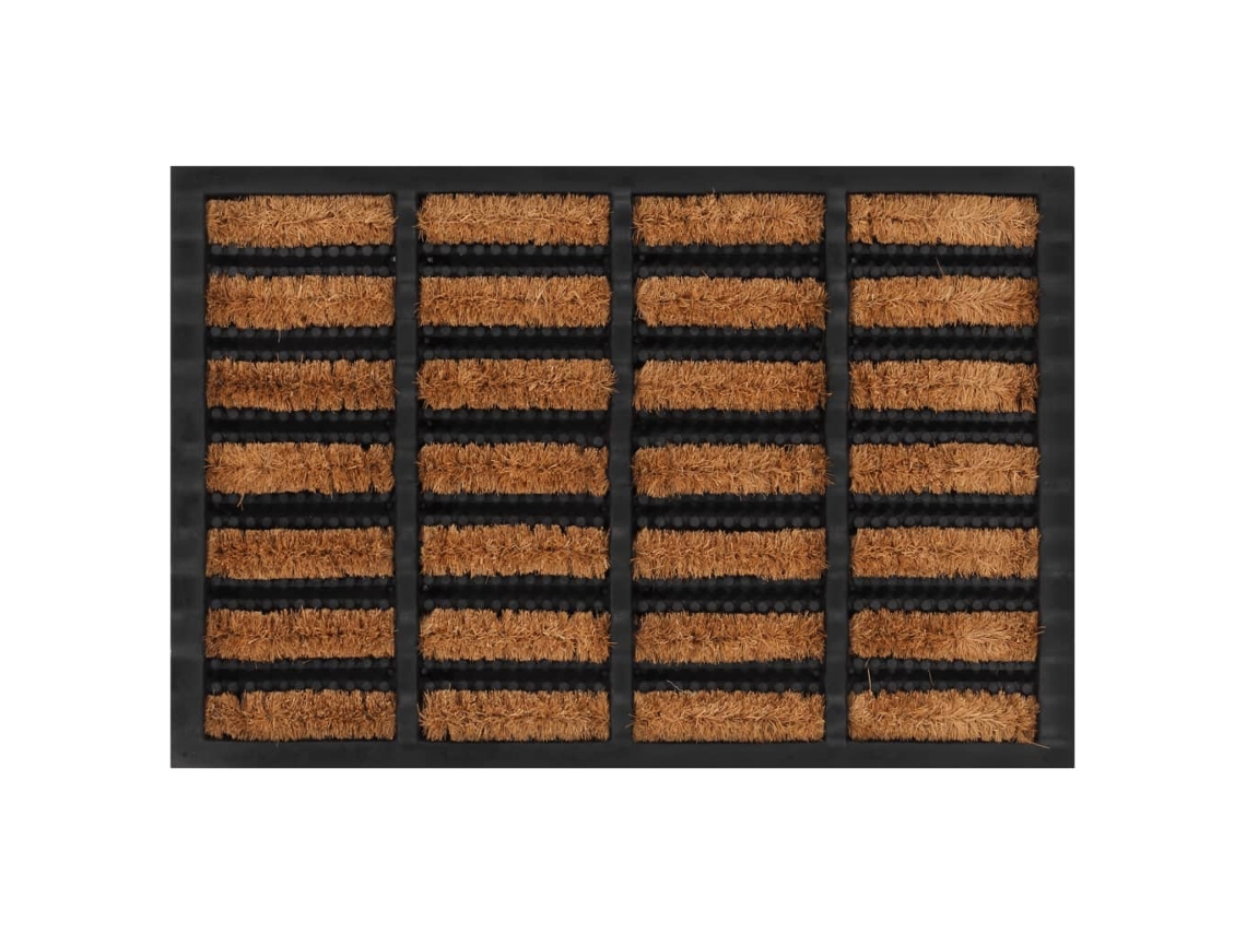 Vidaxl Tapete De Porta Retangular 40x60 Cm Borracha E Fibra De Coco