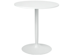 Mesa De Jantar Para 2 Pessoas, Tampo Redondo, Base De Aço, Branca, 70 X 70 X 75 Cm Mymhru
