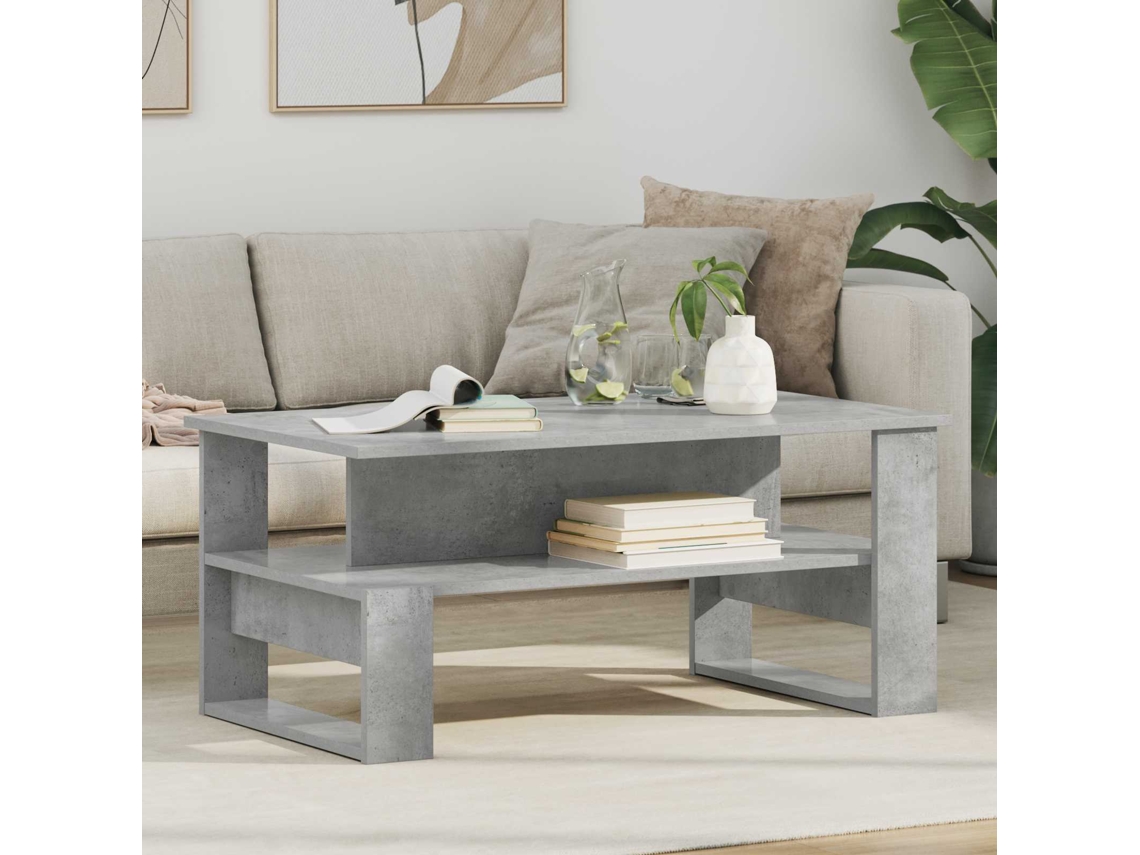 Vidaxl Mesa De Centro Cinzento 90 X 50 X 40 Cm Derivados De Madeira